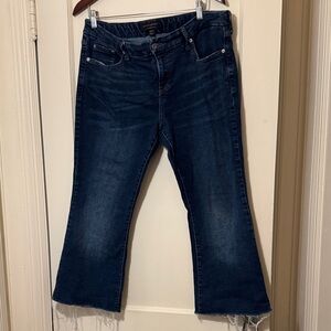 Banana Republic Dark Blue cropped Flare Jeans size 14